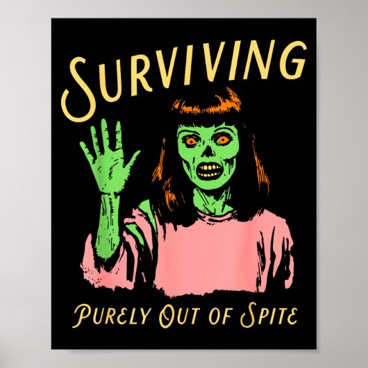 Überleben rein aus Retro-Steampunk-Zombie-Hallowee Poster (Vorne)