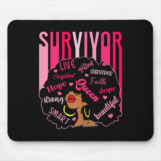 Überleben Schwarze Frauen Brustkrebs Bewusstsein S Mousepad (Vorne)