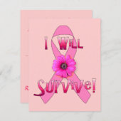 Überleben Sie Brustkrebs Einladung (Vorne/Hinten)