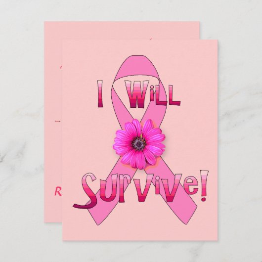 Überleben Sie Brustkrebs Einladung (Vorne/Hinten)