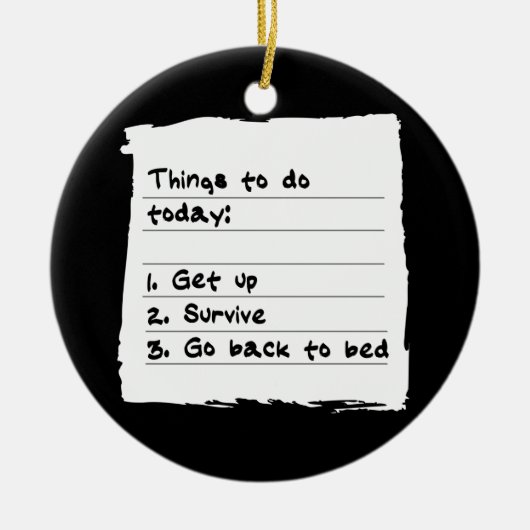 Überleben Sie heute Verzierung Keramikornament (Vorne)