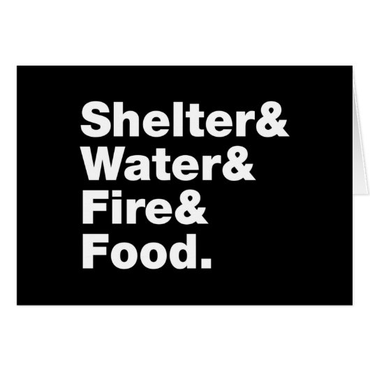 Überleben (Unterkunft & Wasser & Feuer & Nahrung)  (Vorderseite (Horizontal))