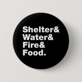 Überleben (Unterkunft & Wasser & Feuer & Nahrung) Button (Vorderseite)
