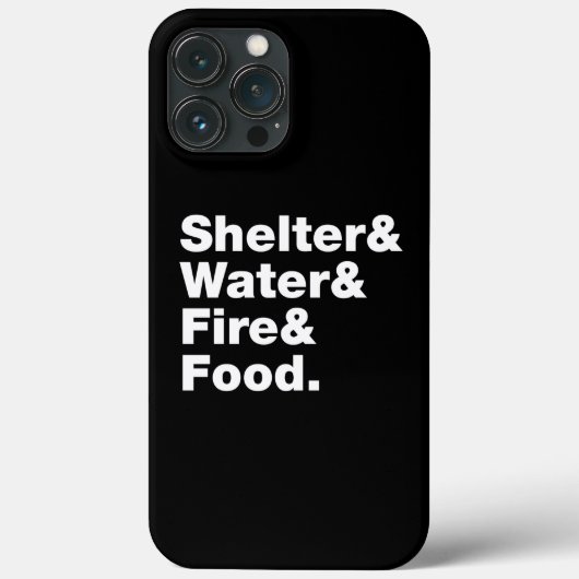 Überleben (Unterkunft & Wasser & Feuer & Nahrung) Case-Mate iPhone Hülle (Rückseite)