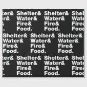 Überleben (Unterkunft & Wasser & Feuer & Nahrung)  Geschenkpapier (Flach)