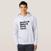 Überleben (Unterkunft & Wasser & Feuer & Nahrung) Hoodie (Vorne ganz)
