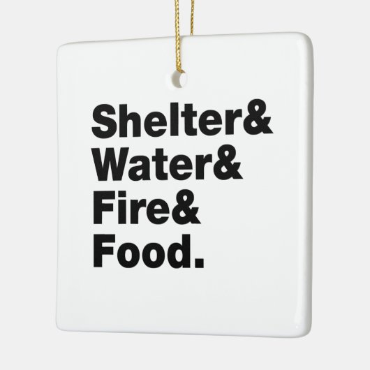 Überleben (Unterkunft & Wasser & Feuer & Nahrung) Keramikornament (Links)