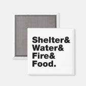 Überleben (Unterkunft & Wasser & Feuer & Nahrung) Magnet (Vorderseite/Rückseite)