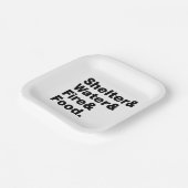 Überleben (Unterkunft & Wasser & Feuer & Nahrung) Pappteller (Gewinkelt)