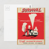 Überleben - Vintages Sicherheitspaket für Atomwaff Postkarte (Vorne/Hinten)