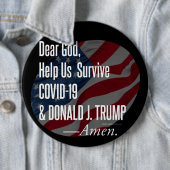 Überleben von Covid-19 & Donald Trump Button (Beispiel)