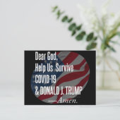 Überleben von Covid-19 & Donald Trump Postkarte (Stehend Vorderseite)
