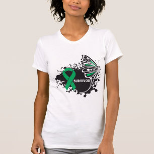 Überlebend-abstrakter Schmetterlings-Leber-Krebs T-Shirt