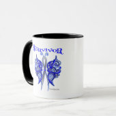 Überlebend-keltischer Schmetterling - Darmkrebs Tasse (Vorderseite Links)