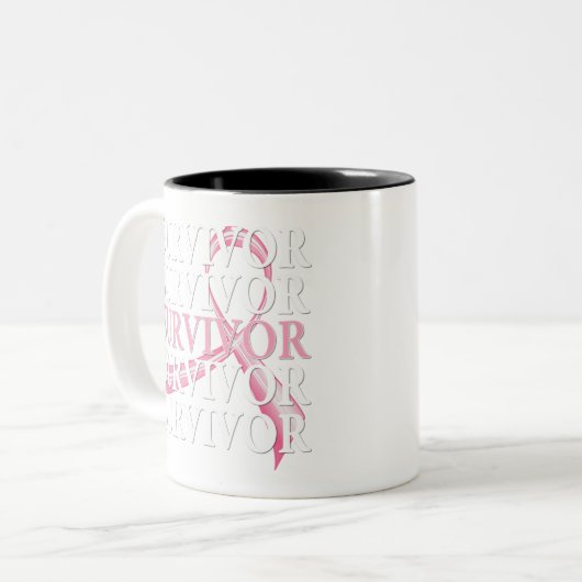 Überlebend-wunderlicher Collagen-Brustkrebs Zweifarbige Tasse (Vorderseite Links)