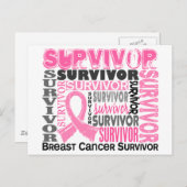Überlebende 10 Brustkrebs Postkarte (Vorne/Hinten)