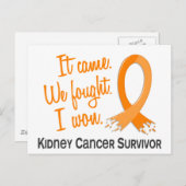 Überlebende 11 Nierenkrebs Postkarte (Vorne/Hinten)