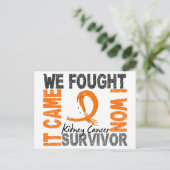 Überlebende 5 Nierenkrebs Postkarte (Stehend Vorderseite)