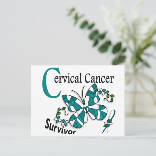 Überlebende 6 Gebärmutterhalskrebs Postkarte (Stehend Vorderseite)