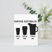 Überlebende Australien - Bier Postkarte (Stehend Vorderseite)