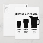 Überlebende Australien - Bier Postkarte (Vorne/Hinten)