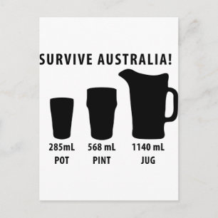 Überlebende Australien - Bier Postkarte