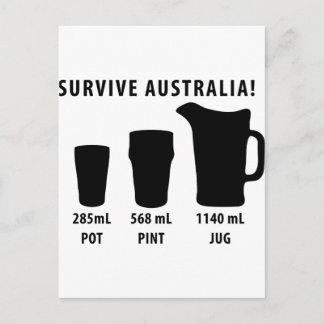 Überlebende Australien - Bier Postkarte