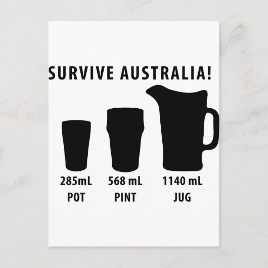 Überlebende Australien - Bier Postkarte (Vorderseite)