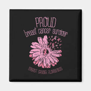 Überlebende Daisy Pink Brustkrebs-Geschenk Magnet