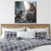 Überlebende der alten Dame und des Hundes Leinwanddruck (Insitu (Schlafzimmer))