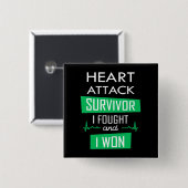 Überlebende eines Herzinfarktes, ich kämpfte und g Button (Vorne & Hinten)
