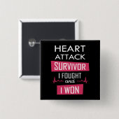 Überlebende eines Herzinfarktes, ich kämpfte und g Button (Vorne & Hinten)