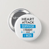 Überlebende eines Herzinfarktes, ich kämpfte und g Button (Vorne & Hinten)