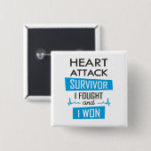 Überlebende eines Herzinfarktes, ich kämpfte und g Button (Vorne & Hinten)