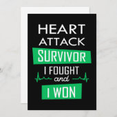 Überlebende eines Herzinfarktes, ich kämpfte und g Einladung (Vorne/Hinten)