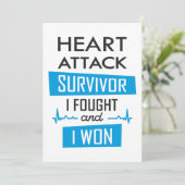 Überlebende eines Herzinfarktes, ich kämpfte und g Einladung (Stehend Vorderseite)