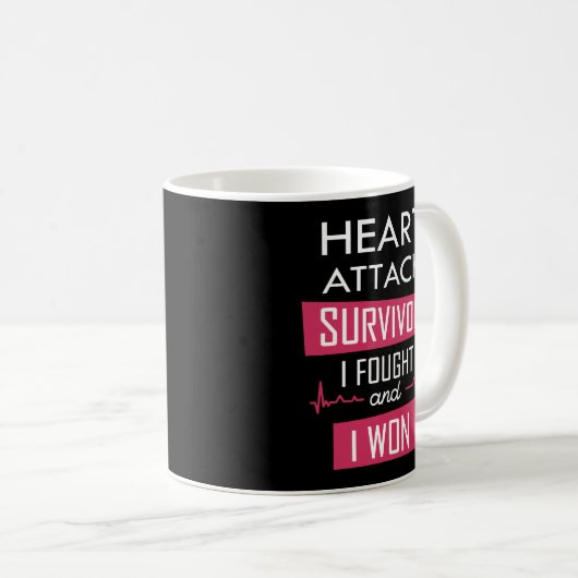 Überlebende eines Herzinfarktes, ich kämpfte und g Kaffeetasse (VorderseiteRechts)