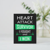 Überlebende eines Herzinfarktes, ich kämpfte und g Postkarte (Stehend Vorderseite)