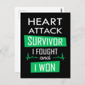 Überlebende eines Herzinfarktes, ich kämpfte und g Postkarte (Vorne/Hinten)