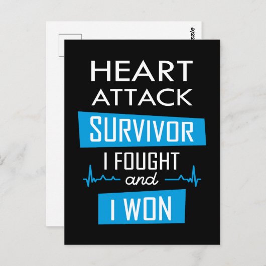 Überlebende eines Herzinfarktes, ich kämpfte und g Postkarte (Vorne/Hinten)