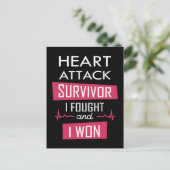 Überlebende eines Herzinfarktes, ich kämpfte und g Postkarte (Stehend Vorderseite)