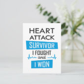 Überlebende eines Herzinfarktes, ich kämpfte und g Postkarte (Stehend Vorderseite)