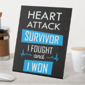 Überlebende eines Herzinfarktes, ich kämpfte und g Sockelschild (In Situ)