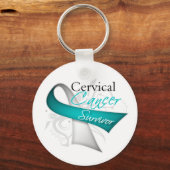 Überlebende - Gebärmutterhalskrebs Schlüsselanhänger (Vorderseite)