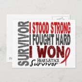 Überlebende Herzattacken 4 Herzerkrankungen Postkarte (Vorne/Hinten)