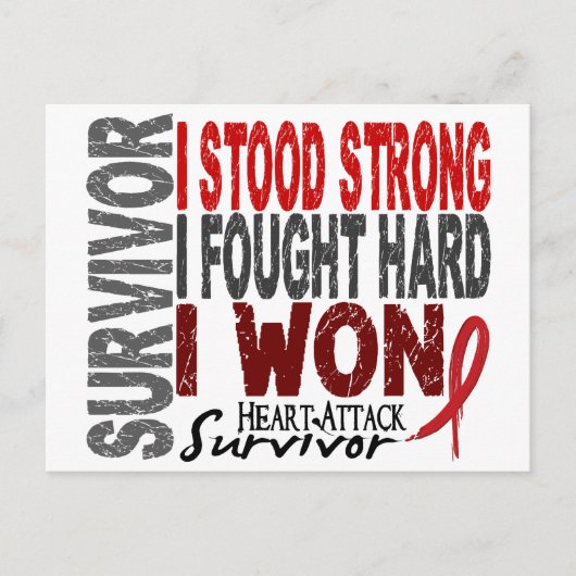Überlebende Herzattacken 4 Herzerkrankungen Postkarte (Vorderseite)