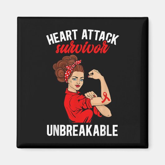 Überlebende Herzattacken Unzerbrechliche Herzattac Magnet (Vorne)