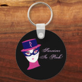 Überlebende in rosa Brustkrebs-Bewusstseinsband I Schlüsselanhänger (Vorderseite)