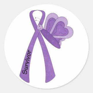 Überlebende - Lila Bewusstsein Runder Aufkleber