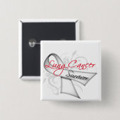 Überlebende - Lungenkrebs Button (Vorne & Hinten)